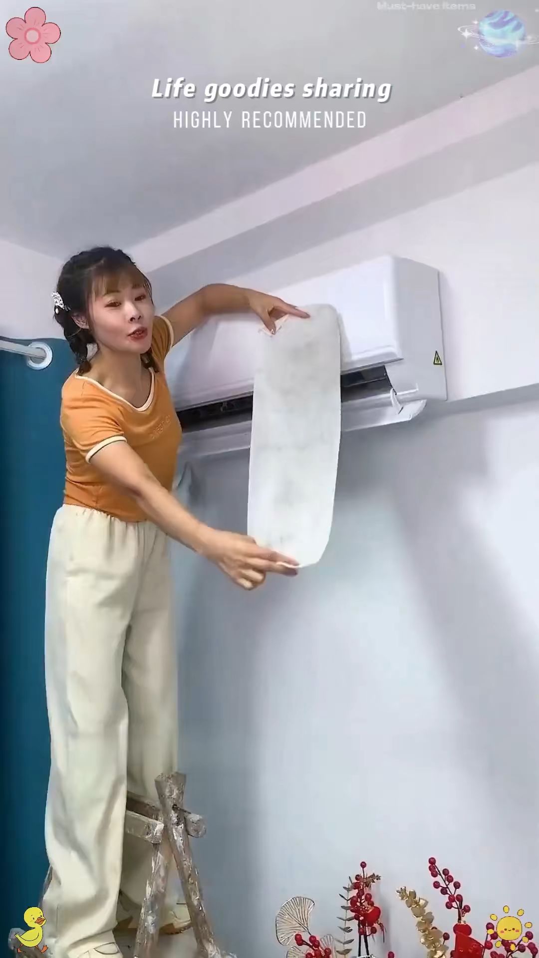 Stick this air filter to your air conditioner and you'll never have to clean the air conditioner's filter again #airconditioningfilter
