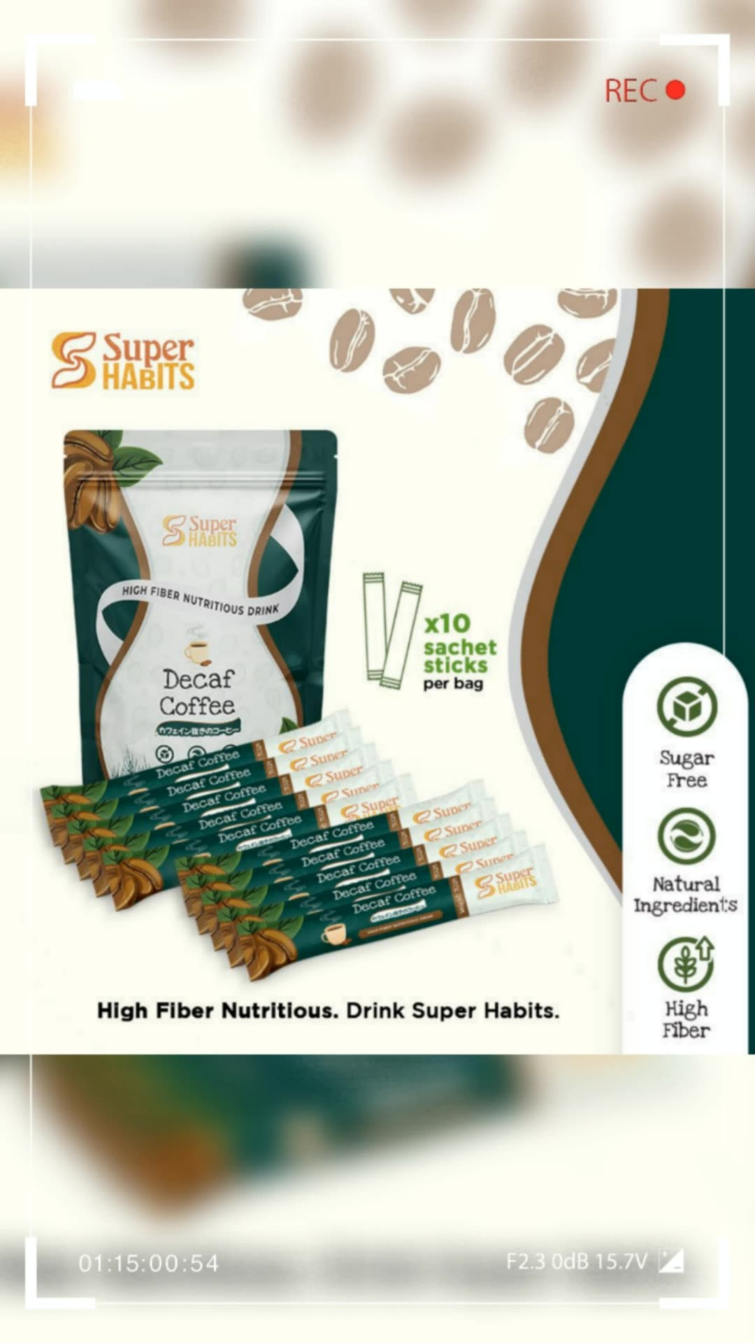 Super Habits Decaf Coffee Drink #superhabits #decafcoffee #coffeeshake #healthycoffee
