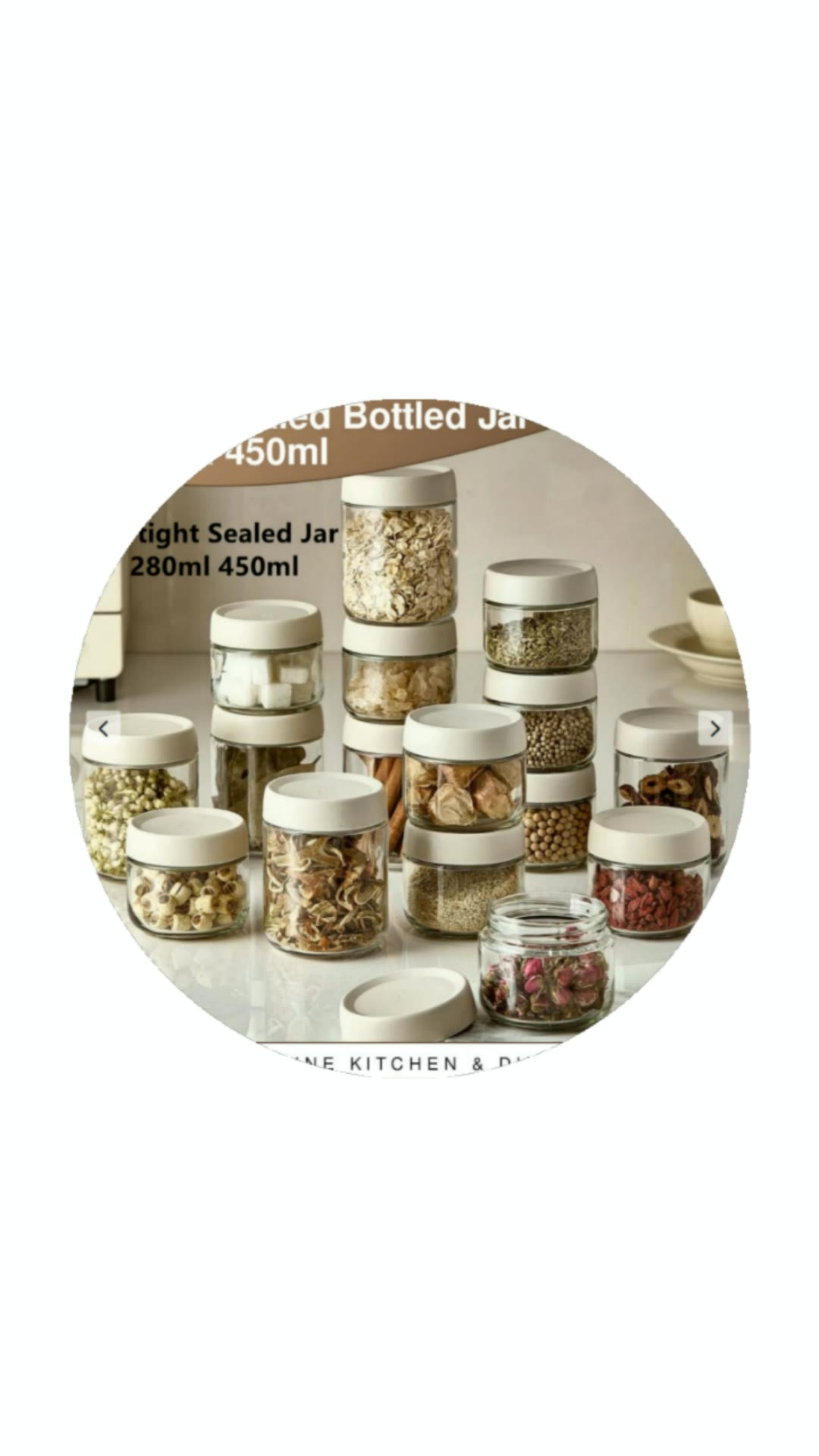 VISHINE Set Of Sealed Glass Jars Snack Storage Jars Condiments Jars kitchen Supplies Stackable Jars #glassjars #snackstorage #condimentsjars #kitchensupplies
