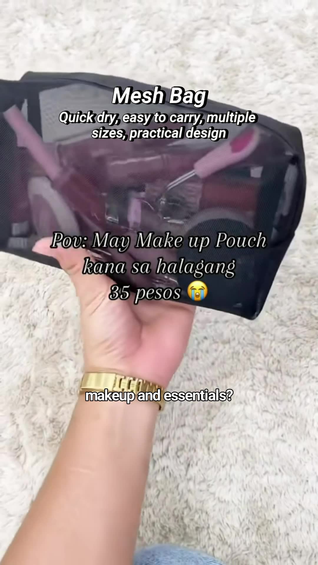 #mesh #storage #pouch #makeup #organizer